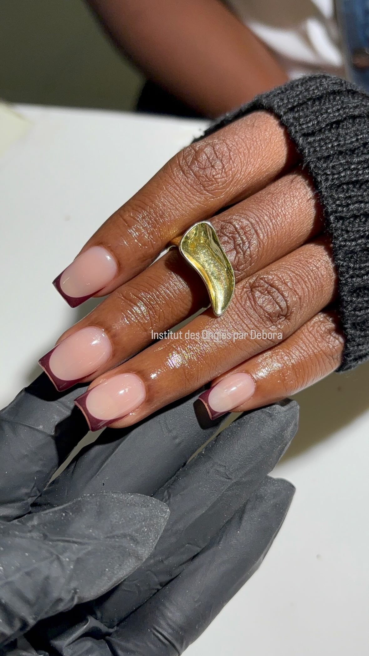 Ongle Pré-fait coupe carré( french chocolat)